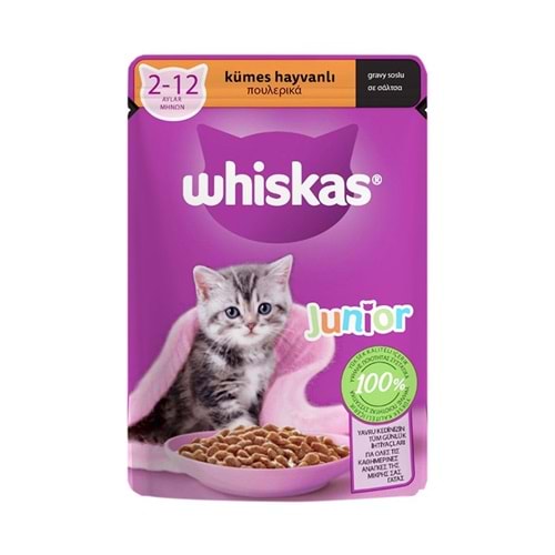 Whiskas Yavru Tavuklu Pouch Yaş Mama 85 Gr x 28 Adet