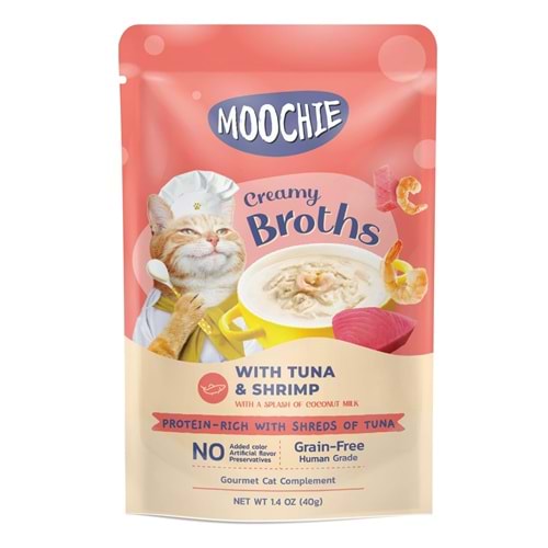 Moochie Çorba Kedi Ödülü Ton Balıklı & Karidesli 40 Gr 16lı Paket