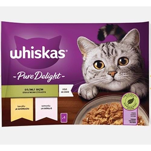 Whiskas Pure Delight Mix Tavuklu Ve Somonlu Pouch 4x85 Gr