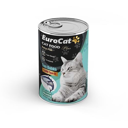 EuroCat Ton Parça Etli Ytş. Kedi Konserve 400 Gr x 12 Adet