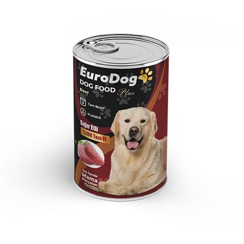 EuroDog Sığır Parça Etli Yetişkin Köpek Konserve 400 Gr x 12 Adet