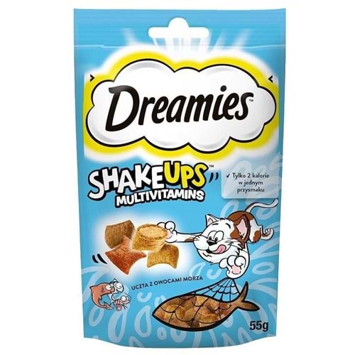 Dreamies ShakeUps Ton Balığı-Somon ve Karidesli Kedi Ödülü 55 Gr x 6 Adet