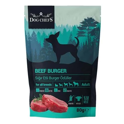 Dog Chefs Sığır Etli Beef Burger Köpek Ödülü 80 Gr