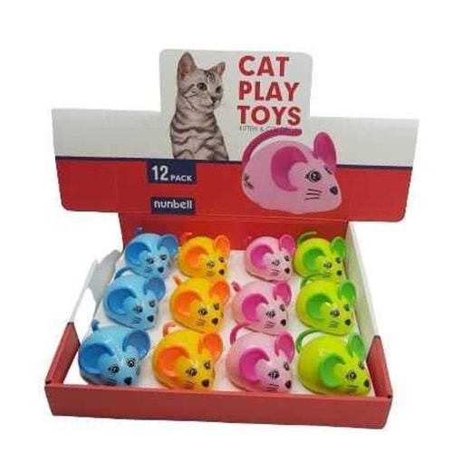Nunbell Kedi Oyuncak Kurmalı Fare 12li