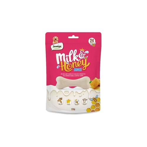 Dentalight Sütlü Ballı Kemik Köpek Ödülü 220 Gr