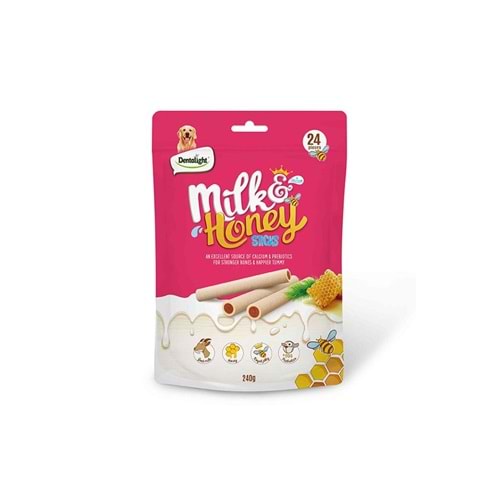 Dentalight Sütlü Ballı Sticks Köpek Ödülü 240 Gr