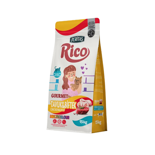 Rico Tavuklu ve Biftekli Gurme Yetişkin Kedi Maması 15 kg