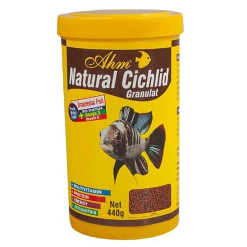 AHM Natural Cichlid Granulat Balık Yemi 250 Ml