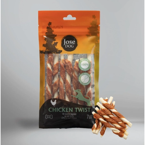 Chicken Twist 12 Cm 7 li Et Sargı Burgu Çubuk