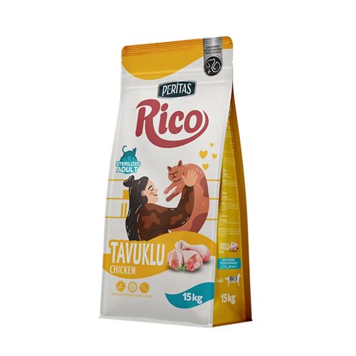 Rico Tavuklu Kısırlaştırılmış Yetişkin Kedi Maması 15 Kg