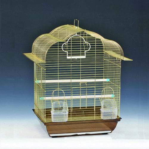 Eurogold Pirinç Oval Çatılı Kuş Kafesi (30x23x40) 1107AG