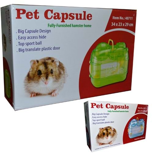 Pet Capsule Akrilik Hamster Kafesi 34x23x29