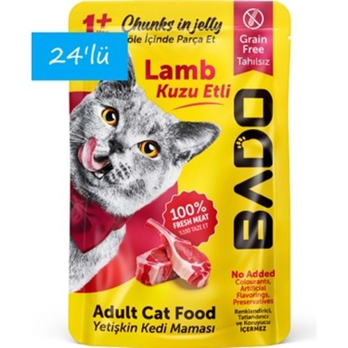 Bado Kuzulu Yetişkin Kedi Pouch 85 Gr x 24 Adet