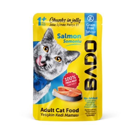 Bado Somonlu Yetişkin Kedi Pouch 85 Gr x 24 Adet