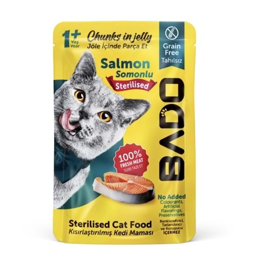 Bado Kısır Somonlu Kedi Pouch 85 Gr x 24 Adet