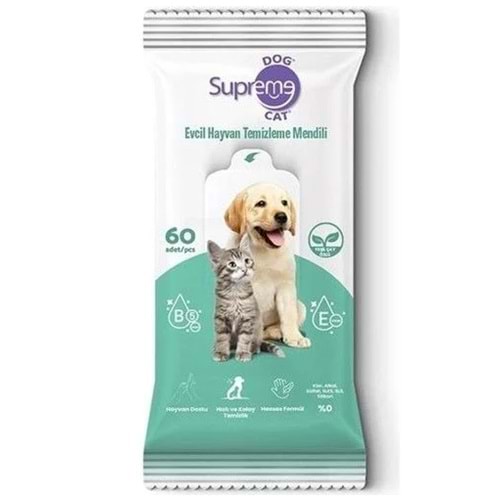 Spreme Cat/Dog Yeşil Çaylı Temizleme Mendili