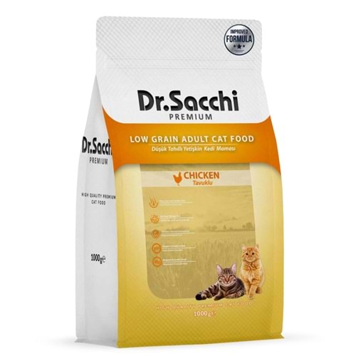 Dr Sacchi Premium Az Tahıllı Tavuklu Kedi Maması 1 Kg