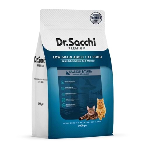 Dr Sacchi Premium Az Tahıllı Somonlu Kedi Maması 1 Kg