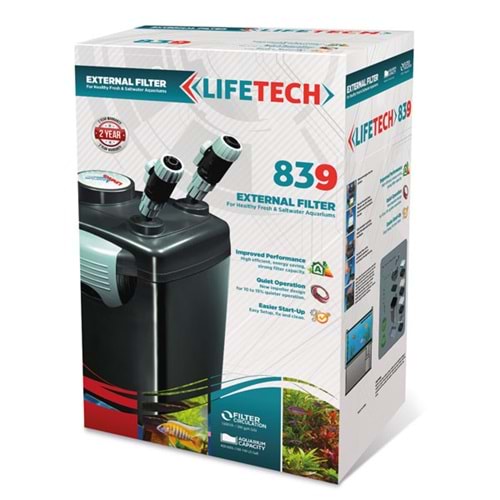 Life Tech 839 Dış Filtre Siyah Kova İçi Dolu 1500 L/H