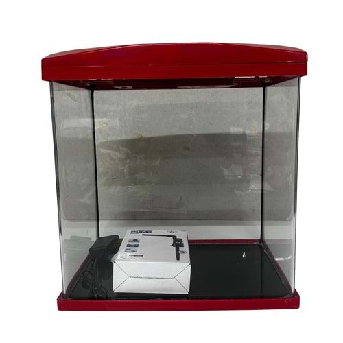 Yeni Lüx Lambalı Akvaryum Kırmızı 37*23*36
