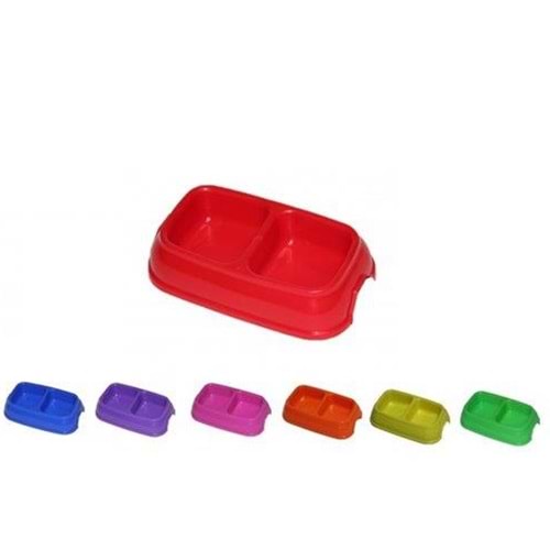 Plastik İkili Mama Kabı Küçük 0,5 Lt.