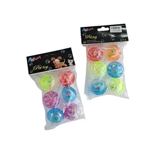 Plastik Kedi Oyun Topu 6lı