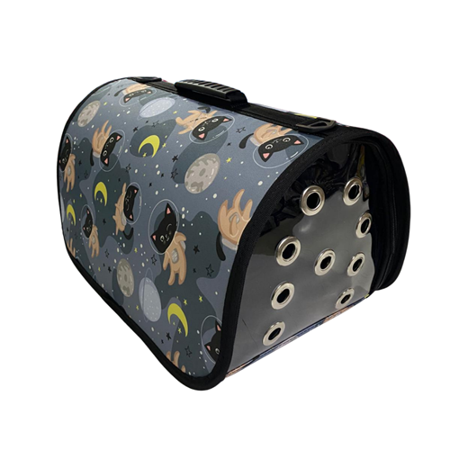 Dijital Astronot Kedi Baskılı Kapalı Çanta