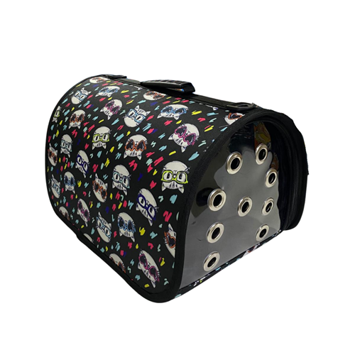 Dijital Gözlüklü Kedi Baskılı Kapalı Çanta