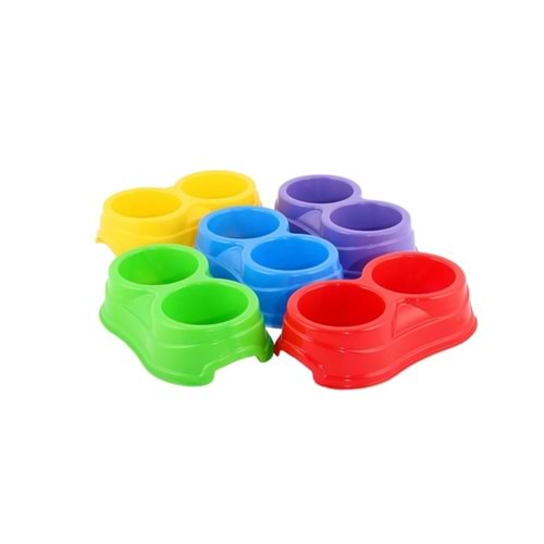 Plastik İkili Küçük Mama Kabı 22*13*6 cm Plastik İkili Küçük Mama Kabı 22*13*6 cm