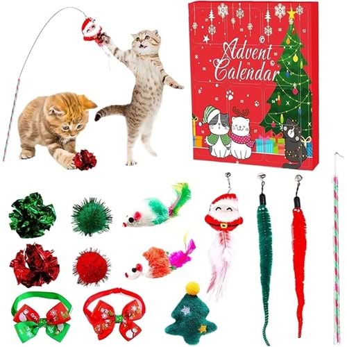 Evcil Hayvan Yılbaşı Konsepti 24 Parça Advent Calendar - Hediye Seti