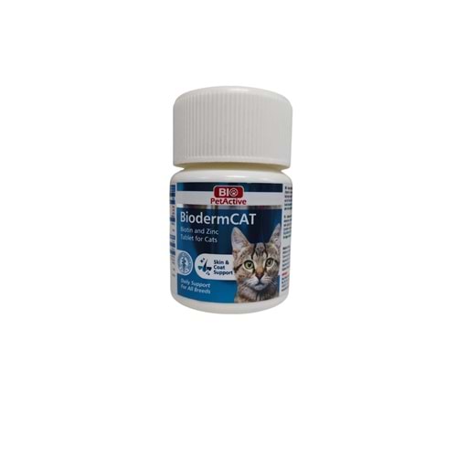 Bio PetActive Bioderm Cat 100 Tablet Kediler Için Çinko Ve Biotin Tableti