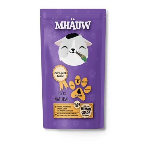 Mhauw Yürekli Kedi Pouch 80 Gr x 30 Adet