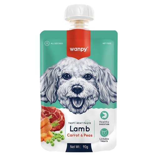 Wanpy Taze Kuzulu&Havuçlu Köpek Et Ezmesi 90 Gr 10 Adet
