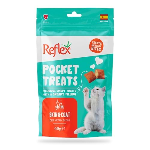 Reflex Pocket Treats Deri ve Tüy Bakımı için Kedi Ödül Maması 60 Gr 10lu