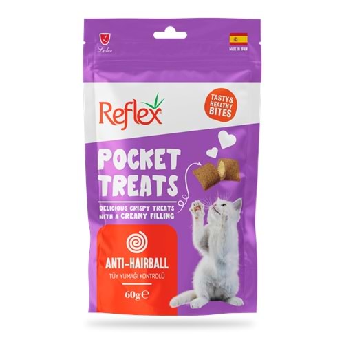 Reflex Pocket Treats Tüy Yumağı Kontrolü İçin Kedi Ödül Maması 60 Gr 10lu