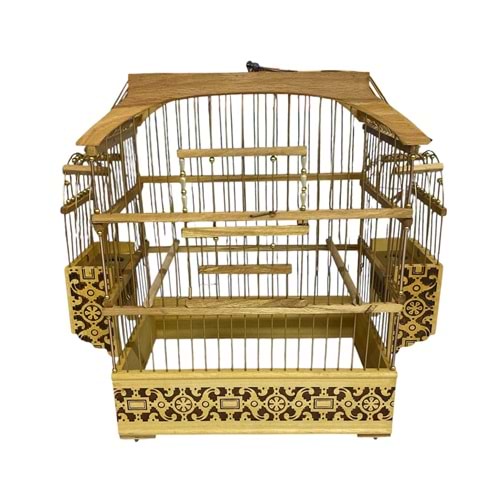 Lüks İşlemeli Ahşap Saka Kafesi 22x41x32