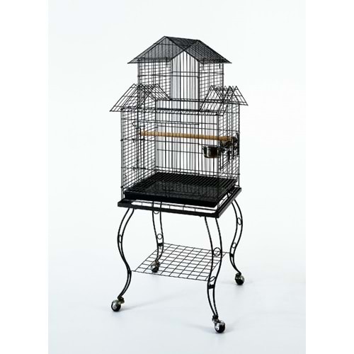 80933 Tekerlekli Sehpalı Papağan Kafesi 51x51x139 cm