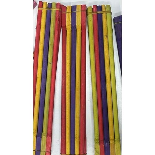 Renkli Tahta Tünek 40 cm 10lu