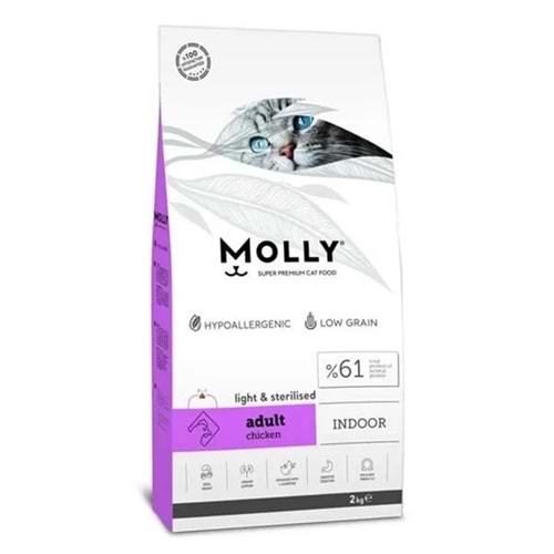 Molly Kısırlaştırılmış Tavuklu Kedi Maması 2 Kg