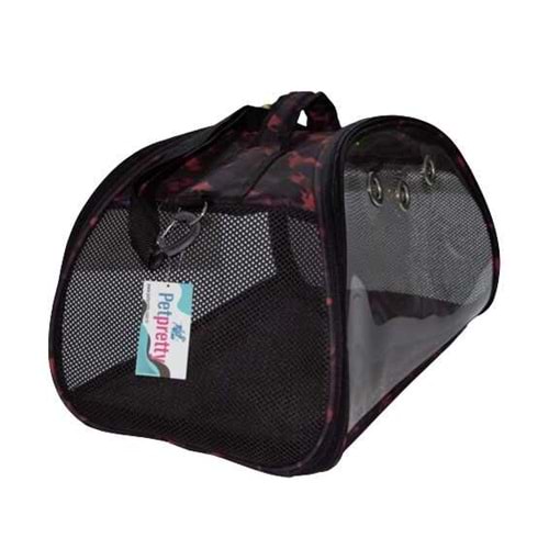 Pet Pretty Şeffaf Çanta Kırmızı Kamuflaj 50x28x28