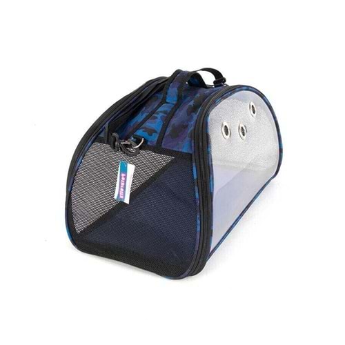 Pet Pretty Şeffaf Çanta Mavi Kamuflaj 50x28x28