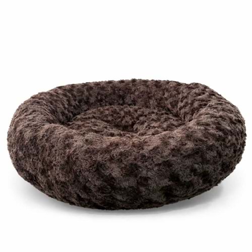 Simit Yatak Peluş Koyu Kahverengi 55x55 cm