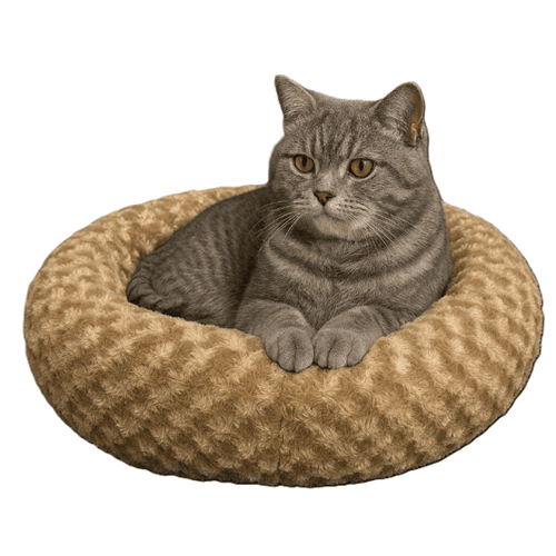 Simit Yatak Peluş Açık Kahve 55x55 cm