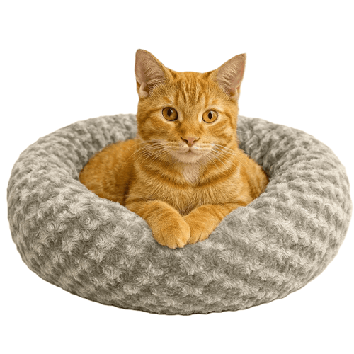 Simit Yatak Peluş Gri 55x55 cm