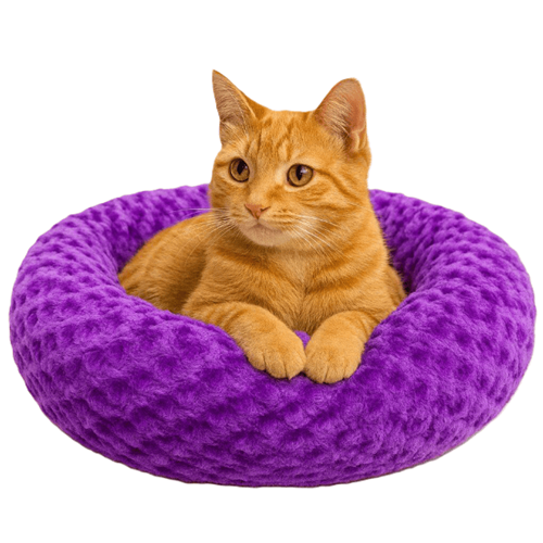 Simit Yatak Peluş Mor 55x55 cm