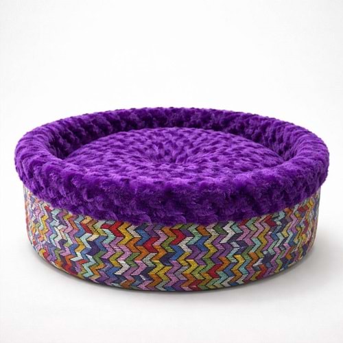 Speciel Peluş Simit Yatak Mor 50x50x15