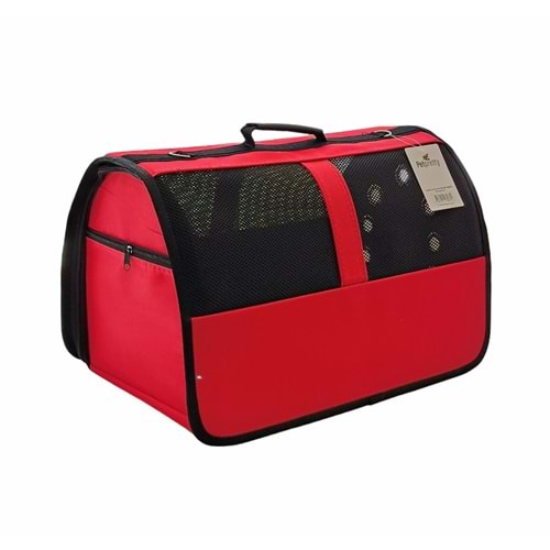 Büyük Boy Fileli Çanta Kırmızı 30x30x49