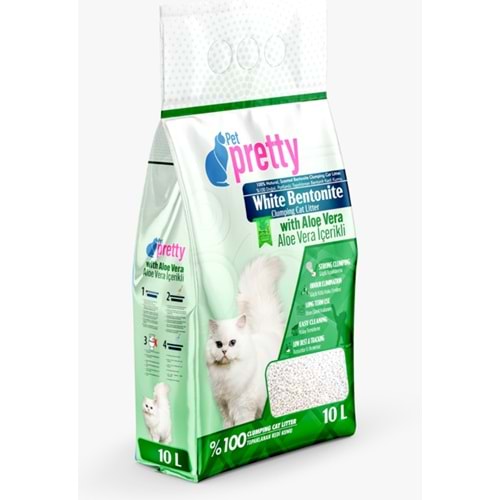 Pet Pretty Kedi Kumu Aloe Vera İnce 10 Lt.