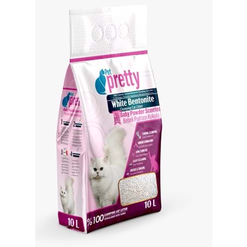 Pet Pretty Kedi Kumu Pudralı İnce 10 Lt.