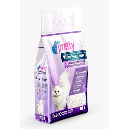 Pet Pretty Kedi Kumu Lavanta İnce 10 Lt.